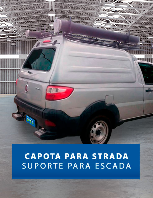 Laterais Fechadas com Suporte para Escadas - Capota de Fibra Fiat Strada
